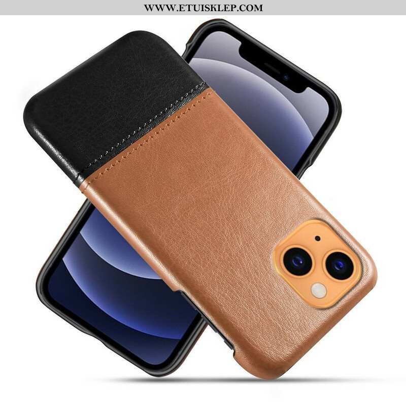 Etui do iPhone 13 Mini Dwukolorowy Efekt Skóry Ksq